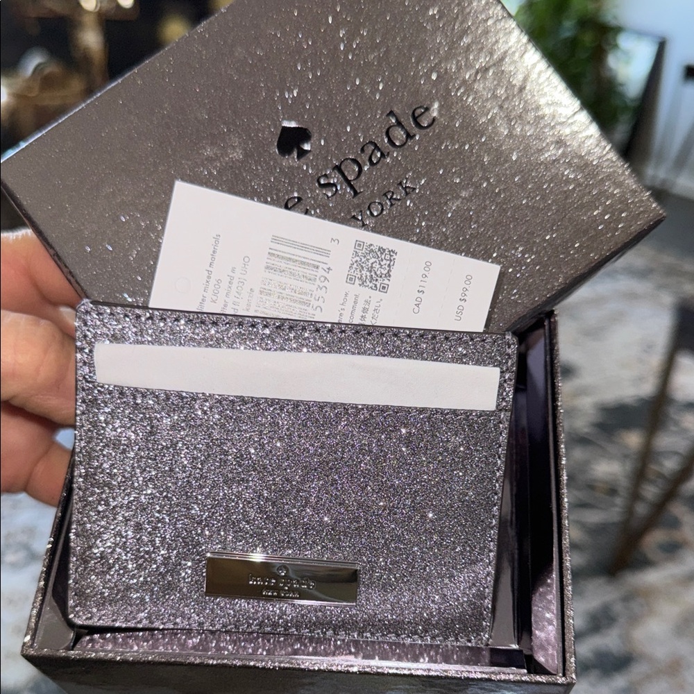 Kate Spade Sparkling Silver Card Holder